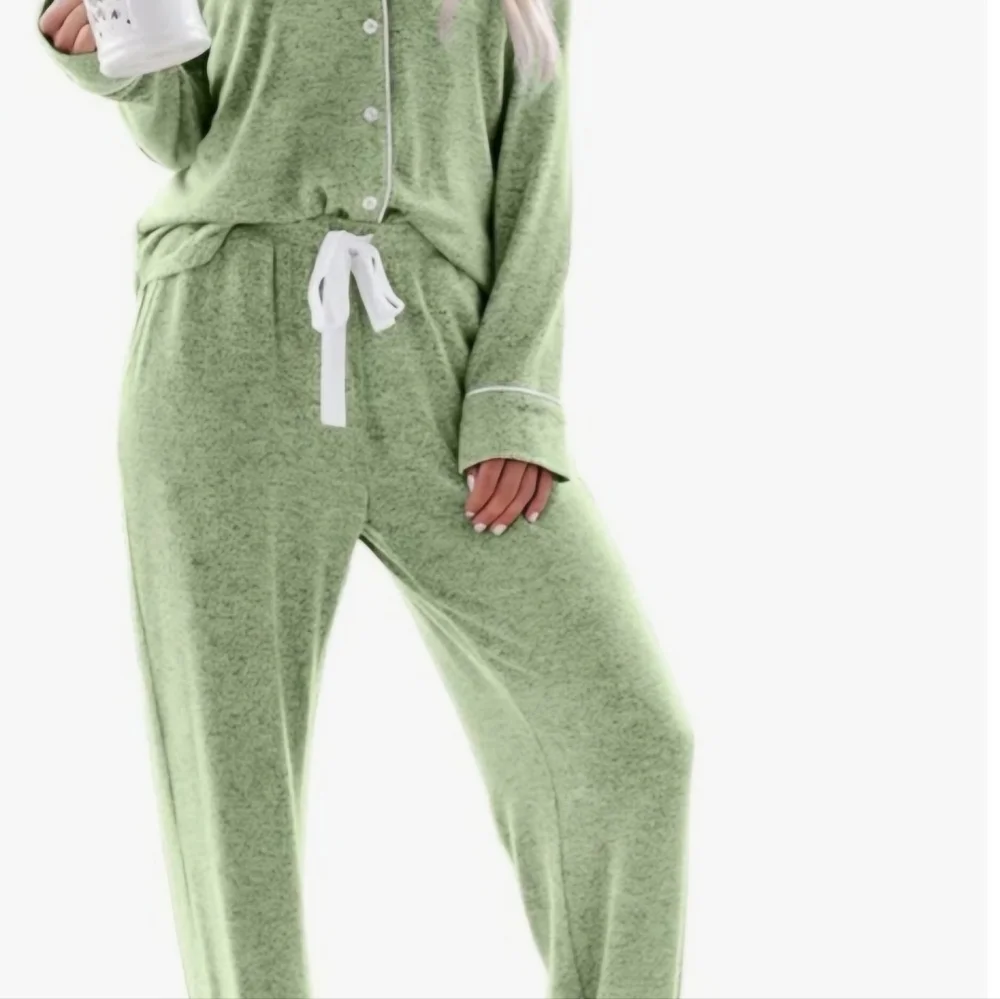 Aamikast Women's Pajama Sets Long Sleeve Button Down Sleepwear Nightwear Soft Pj - Picture 2 of 5